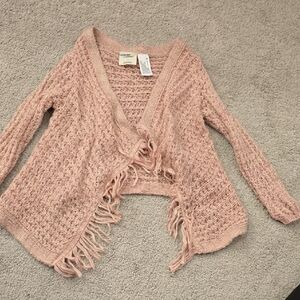 Forever 21 Pink Fringe Cardigan